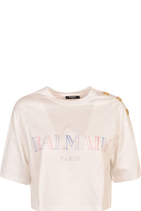 Fashion for Women Balmain Logo Print Cropped T-shirt