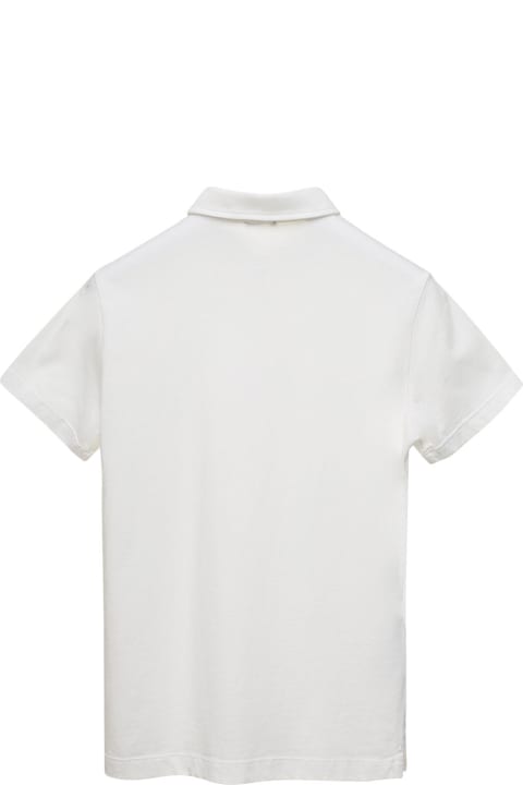 ベビーガールズ Il GufoのTシャツ＆ポロシャツ Il Gufo White Polo With Classic Collar In Cotton Baby