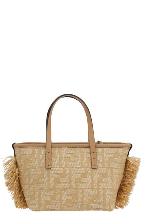 Bags for Women Fendi Mini Roll Ff Jacquard Fringed Tote Bag