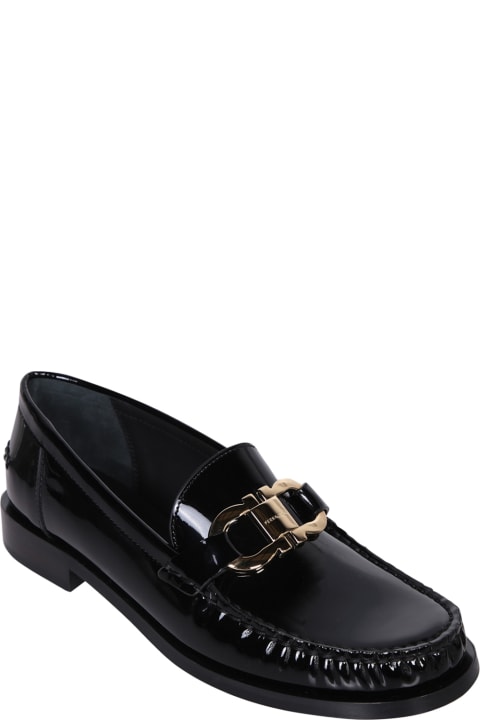 Flat Shoes for Women Ferragamo Gancini Black Loafer