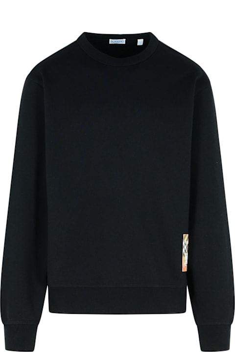 Burberry Sweaters for Men Burberry Black Cotton Sweatshirt