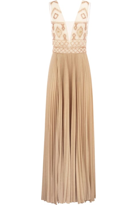 Fashion for Women Elisabetta Franchi Red Carpet Dress With Embroidery