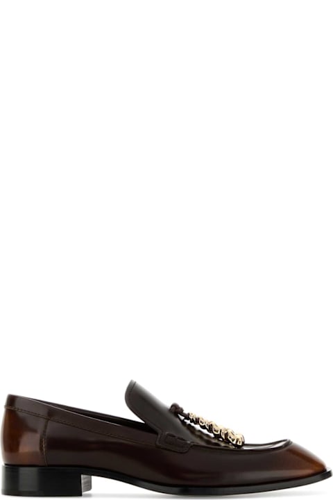 Loewe Chocolate Leather Edge Loafers