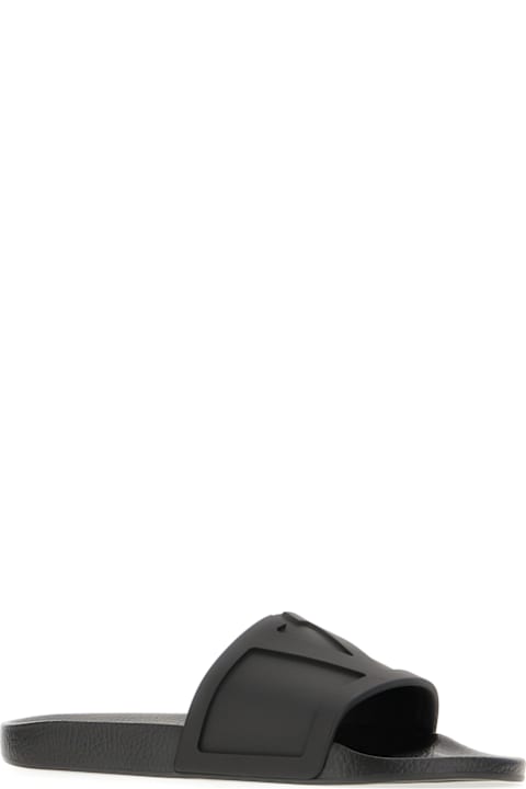 Valentino Garavani أحذية لـ القسم الرجالي Valentino Garavani Black Rubber Slippers