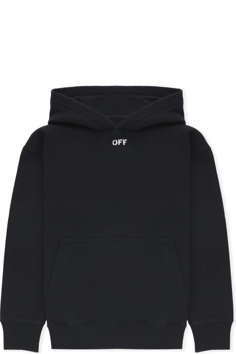 Topwear for Girls Off-White Off Stamp Plain Hoodie
