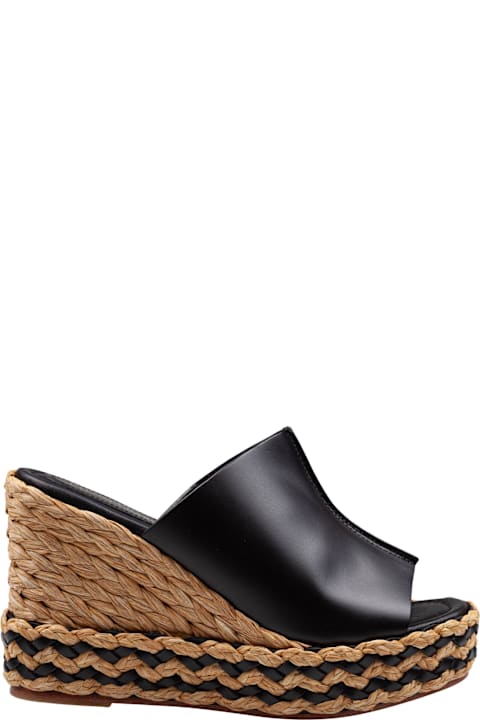 Homeware Paloma Barceló Paloma Ivane Leather Sandal With Raffia Wedge