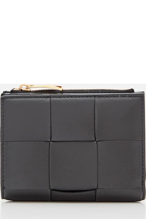 Small Bi-fold Leather Zip Wallet