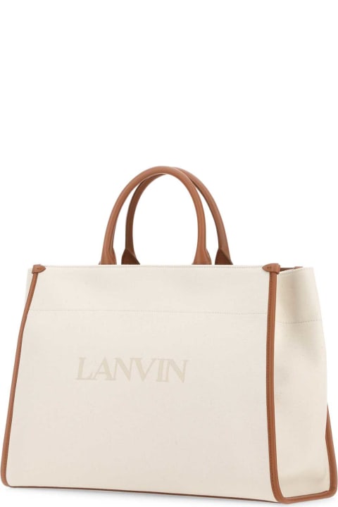 Lanvin for Women Lanvin Sand Canvas Shopping Bag