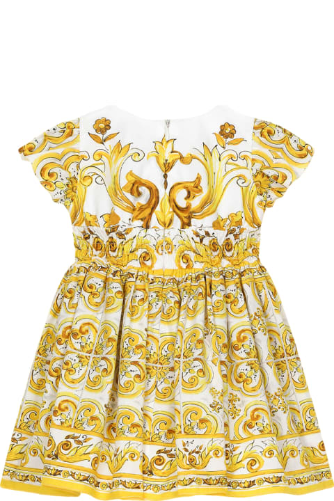 Dolce & Gabbana for Baby Boys Dolce & Gabbana Poplin Dress With Yellow Maiolica Print