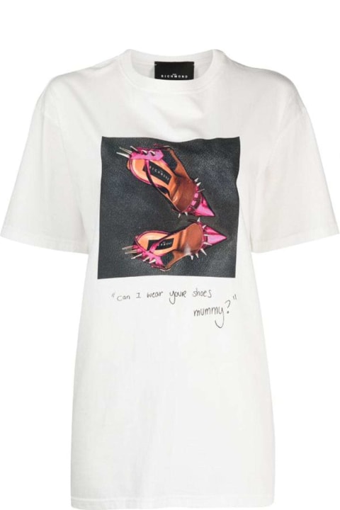 John Richmond Topwear for Women John Richmond T-shirt In 100% Cotton With Decorative Print
