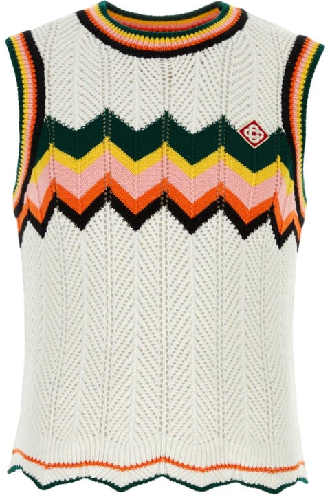 Casablanca Fleeces & Tracksuits for Women Casablanca White Crochet Vest