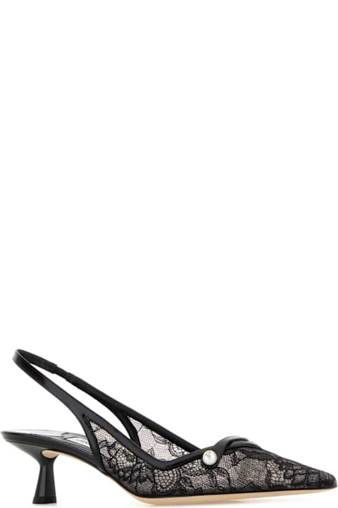 Jimmy Choo Black Lace Amita 45 Pumps