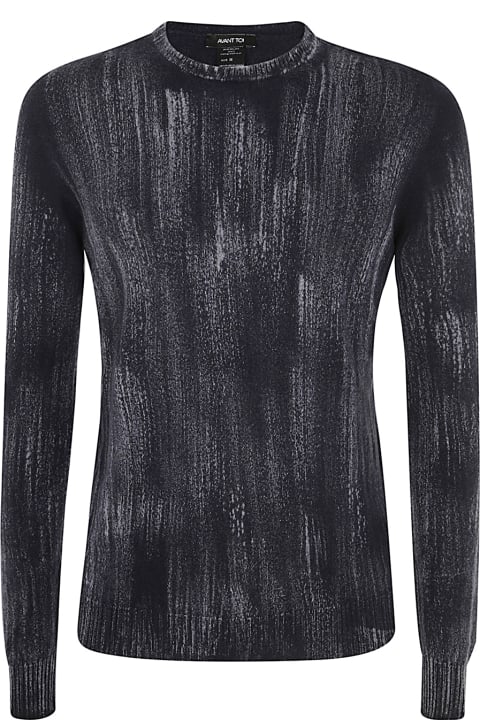 Avant Toi Sweaters for Men Avant Toi Tonal Effect Round Neck Reversible Pullover