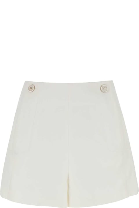 Chloé for Women Chloé White Wool Blend Shorts