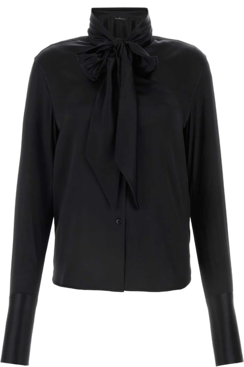 Fashion for Women Ermanno Scervino Black Stretch Satin Shirt