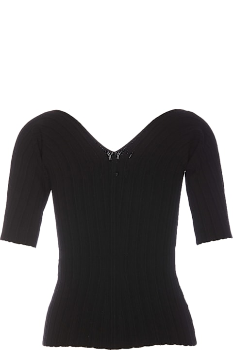 Victoria Beckham سترات لـ السيدات Victoria Beckham V-neck Top