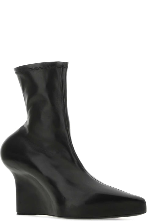 ウィメンズ新着アイテム Givenchy Black Nappa Leather Ankle Boots