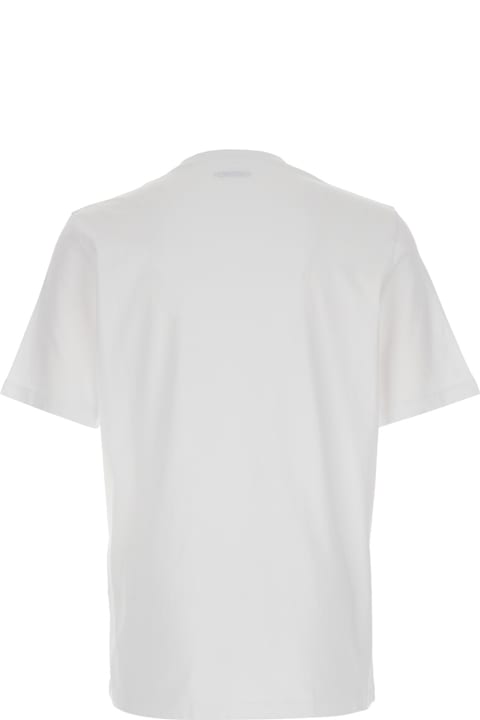 メンズ Jacob Cohenのトップス Jacob Cohen White T-shirt With Logo Embroidery In Cotton Man