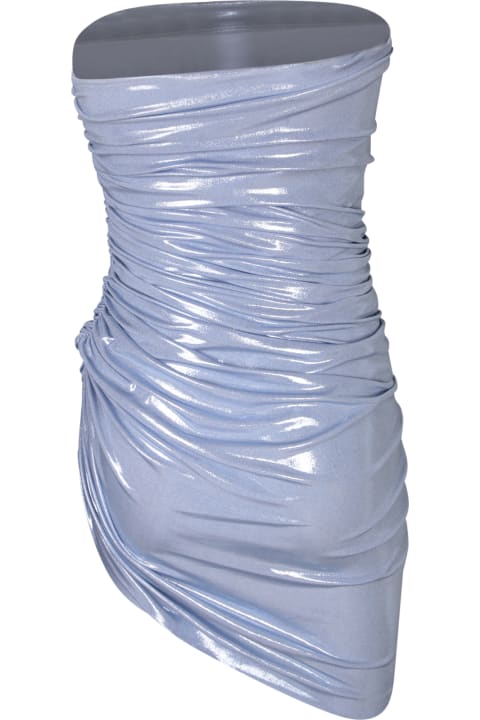 Norma Kamali Diana Mini Metallic Light Blue Dress | italist, ALWAYS LIKE A  SALE