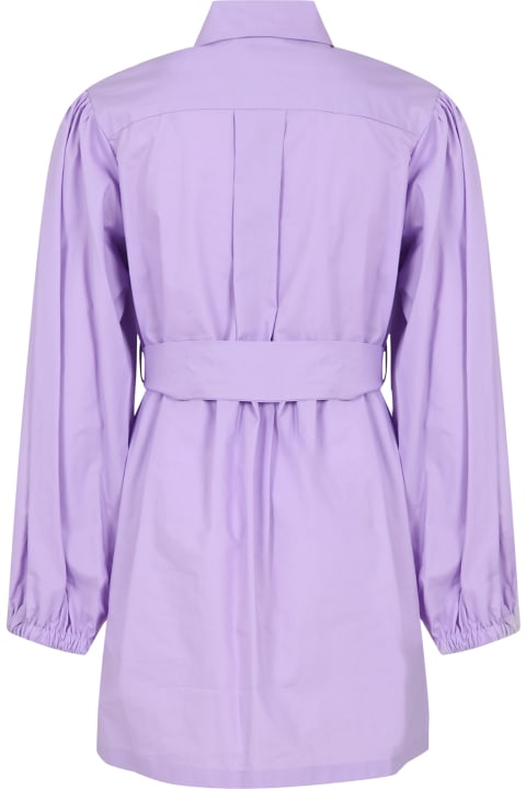 MSGM for Kids MSGM Lilac Dress For Girl With Logo