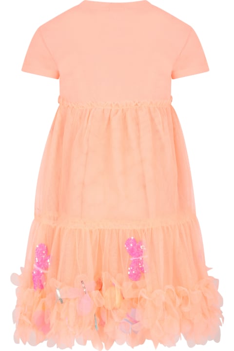 Dresses for Girls Billieblush Orange Dress For Girl With Butterflies