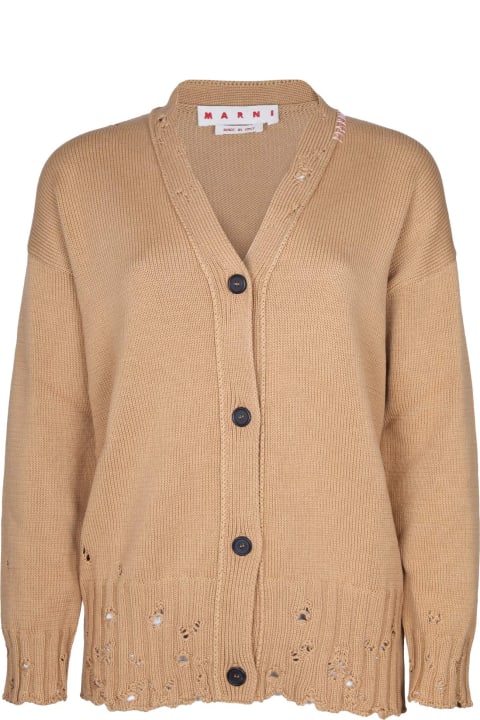 Marni Sweaters for Women Marni Cardigan In Camel Color Cotton