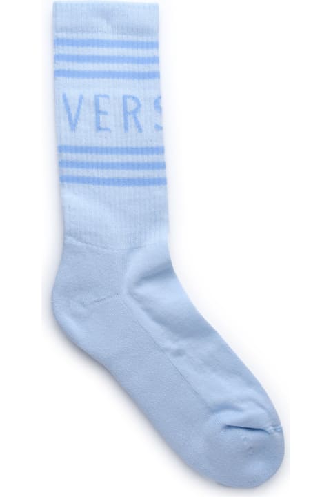 Underwear & Nightwear for Women Versace Light Blue Organic Cotton Socks