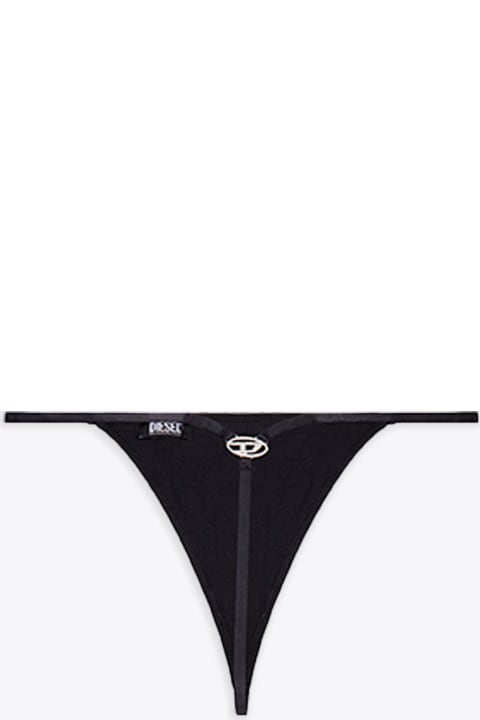 Underwear & Nightwear for Women Diesel Ufst-d-string Black thong with metal Oval D logo - Ufst D-String