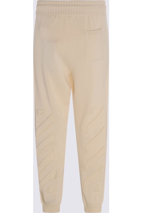 Off-White Men Off-White Beige Cotton 3d Diag Track Pants