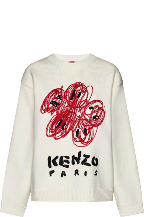 Kenzo Fleeces & Tracksuits for Women Kenzo Drawn Varsity Embroidered Knitted Jumper