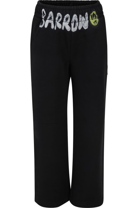 Bottoms for Boys Barrow Black Sports Trousers For Boy With Logo