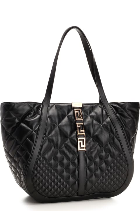Versace Totes for Women Versace Quilted Leather Tote