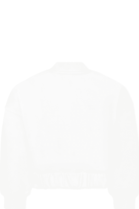 DKNY Coats & Jackets for Girls DKNY White Bomber Jacket For Girl With Logo