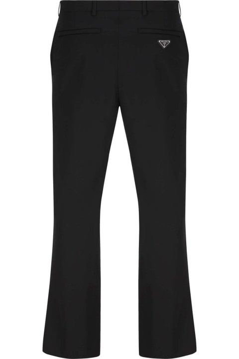 Homeware Prada Logo-plaque Cropped Tailored Trousers