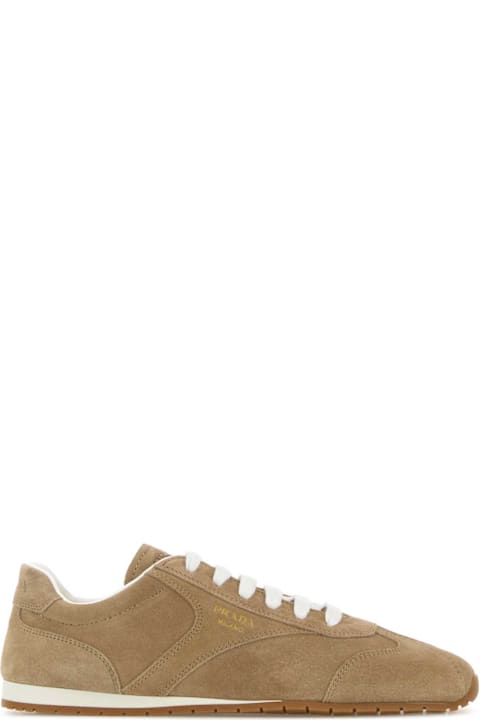 Prada Beige Suede Sneakers