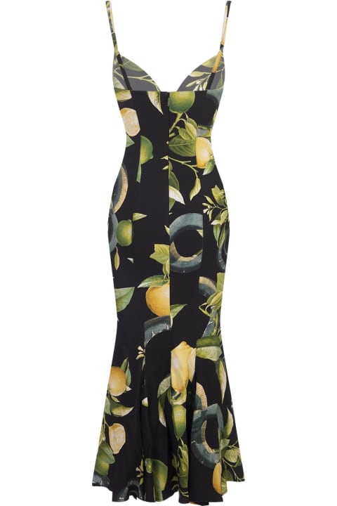 Fashion for Women Roberto Cavalli Black Dress With Straps And Lemon Print