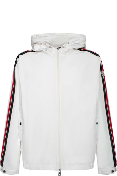 Moncler الملابس لـ القسم الرجالي Moncler Olan White Jacket With Tricolor Details