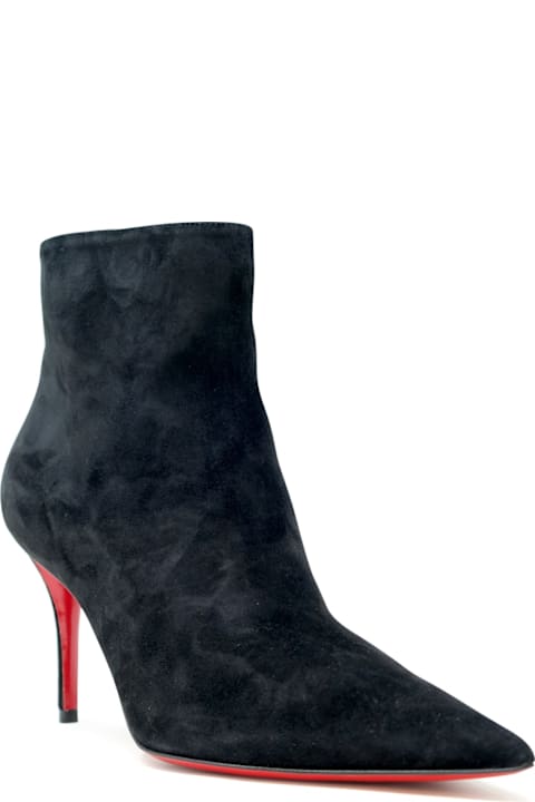 Homeware Christian Louboutin Christian Louboutin Black Suede Leather Apostropha 80 Bootie