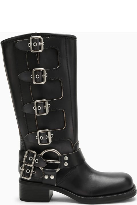 Shoes for Women Miu Miu Boots With Black Leather Buckles