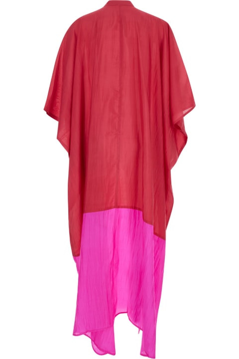 The Rose Ibiza Clothing for Women The Rose Ibiza Red And Pink Maxi Dress In Silk Woman