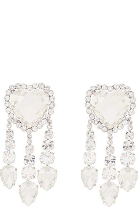 Jewelry for Women Alessandra Rich Heart Earrings With Pendants