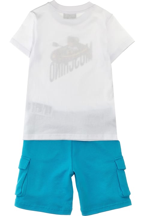 Moschino for Kids Moschino T-shirt + Logo Print Bermuda Shorts