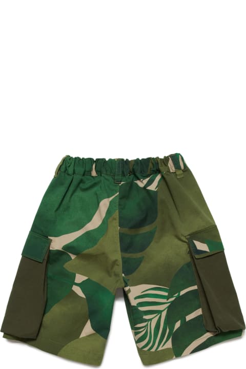 Myp14u Shorts Myar Deadstock Shorts  With Rainforest Patterned Fabric Applications