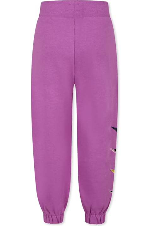 Bottoms for Girls Diadora Purple Trousers For Girl With Logo