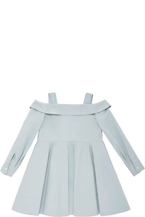 Fendi for Girls Fendi Pale Blue Poplin Dress