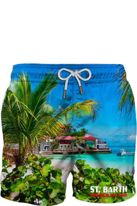 Homeware MC2 Saint Barth Man Swim Shorts With Caribbean Island Print