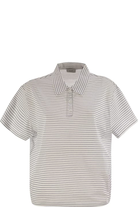 Peserico Topwear for Women Peserico Striped Cotton Jersey Polo Shirt