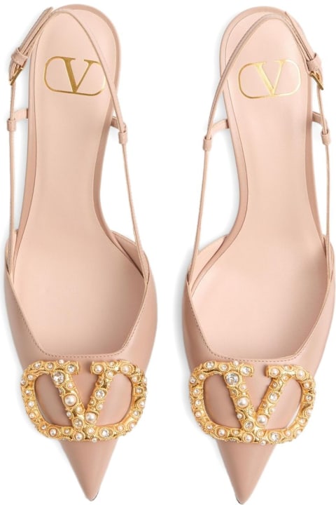 Valentino Garavani Vlogo Signature Leather Slingback Pumps