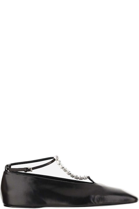 Jil Sander أحذية مسطحة لـ السيدات Jil Sander Embellished Ankle Strapped Ballerina Shoes