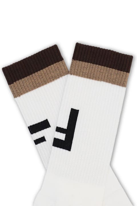 Fendi ملابس داخلية لـ القسم الرجالي Fendi Ff Jacquard Ribbed Socks